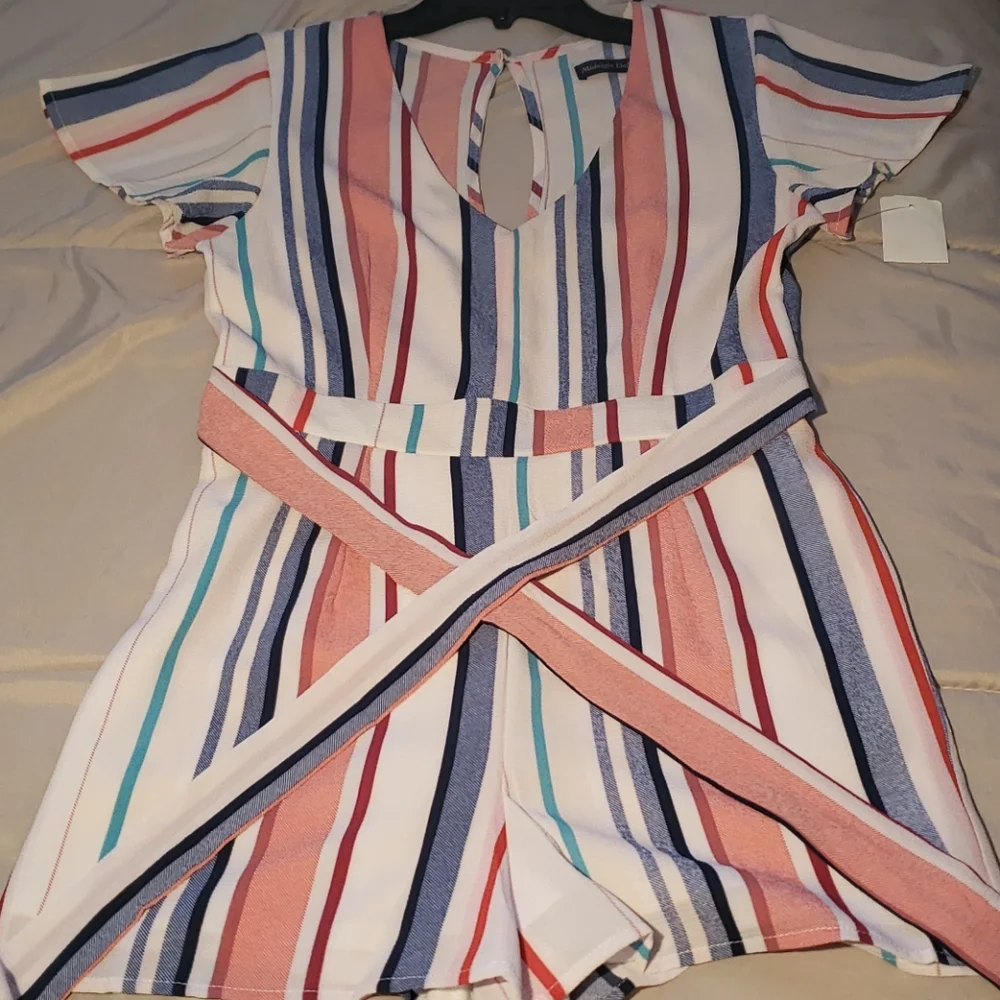 Midnight Doll Striped Romper